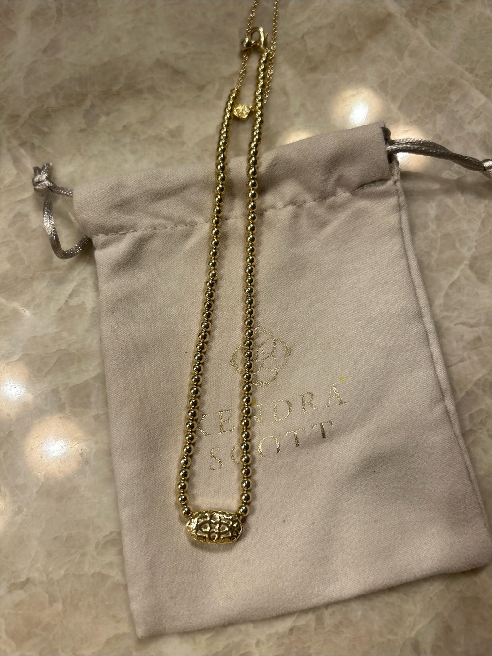 Kendra Scott Elisa Gold Beaded Pendant Necklace - Gold - Picture 2 of 5